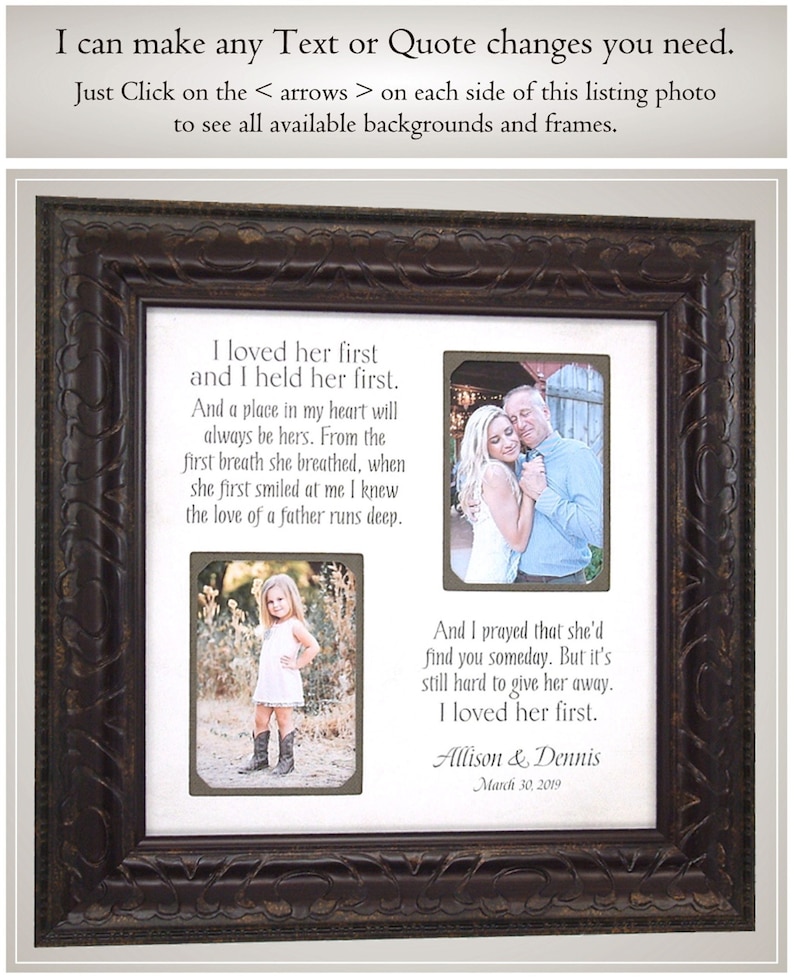 Father of the Bride wedding gift for Dad from Daughter Personalized Wedding Gifts from PhotoFrameOriginals Frames