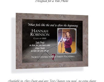 Volleyball Senior Graduation Photo Frame, Custom Made ANY Sport Team Quote, 9x12 Mat
