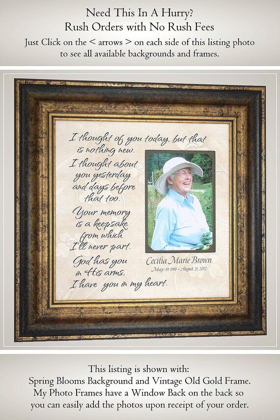 In Loving Memory Memorial Photo Picture Frame Personalized Remembrance Sympathy Gift Loss Mom Dad Husband Wife Grandma Grandpa Bereavement