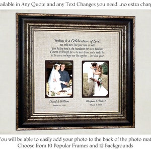 Bride Gift to Parents, In Laws WEDDING GIFT, PARENTS Gift, Groom Wedding Gift to Mom and Dad, Wedding Personalized Picture Frame, image 2