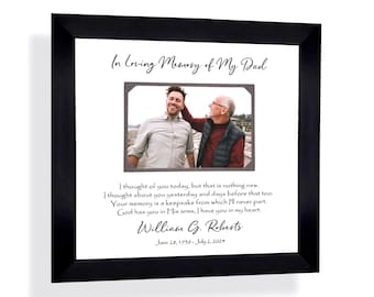 Personalized Memorial Loss of Dad Photo Frame: Custom Made ANY Text  Grandparents. 12x12 Mat