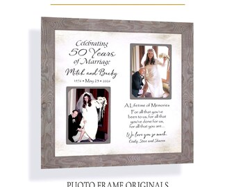 Custom Anniversary Photo Frame: Golden 50th Keepsake, 12x12