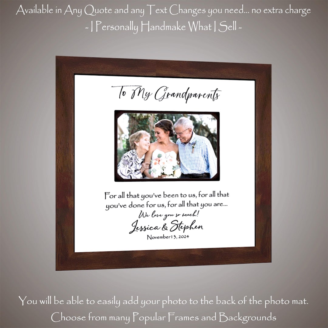 Grandparents of the Bride Groom Wedding Frame Gift for Grandma Grandpa