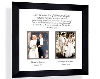Custom Made Wedding Photo Frame Parents Bride Groom: Personalized ANY Message Quote, 12x12 Mat