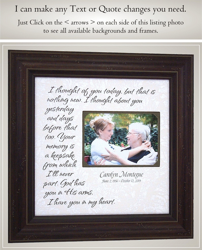 Handmade Wedding Gifts from PhotoFrameOriginals Custom Photo Mats Personalized In Memory Of Memorial Frame Remembrance