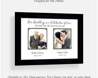 Custom Made Wedding Then Now Keepsake Photo Frame: Personalized ANY Year Quote, 9x12 Mat