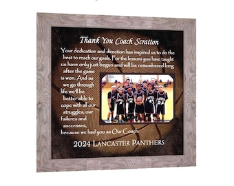 Personalized Basketball Coach Team Photo Frame Gift: ANY Sport End of Season, 12x12