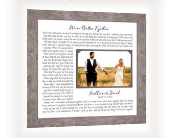 Custom Made Wedding First Dance Lyrics Photo Frame, Personalized ANY Song. 12x12 Mat