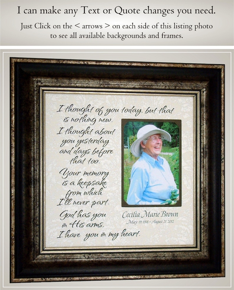 Handmade Wedding Gifts from PhotoFrameOriginals Custom Photo Mats Personalized In Memory Of Memorial Frame Remembrance