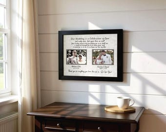 Personalized Double Photo Frame: Wedding Anniversary Gift, 11x14