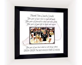 Custom Made Cheer Coach Appreciation Gift: Personalized ANY Sports Team Photo Frame, 12x12