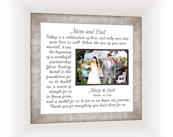 Custom Parents Wedding Keepsake Frame - Personalized Photo Mat