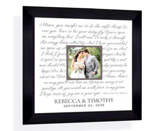 Custom Made Wedding Song ANY Lyrics Photo Gifts: Personalized Mother Daughter Keepsake, 12x12 Mat