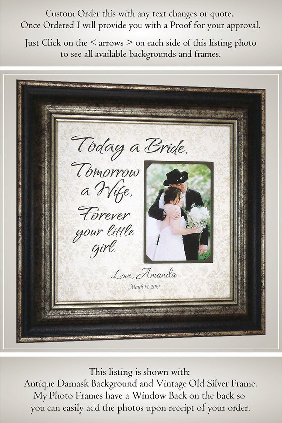 Wedding Gift for Mom and Dad from daughter Today A Bride Mom Etsy
