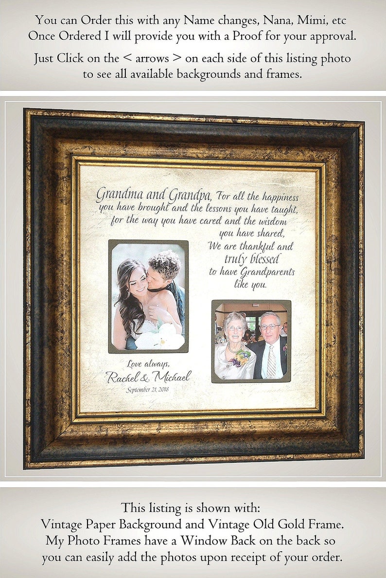 Grandparents Gift Personalized Wedding Frame Wedding Gift Etsy