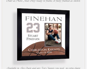 Personalized Basketball Senior Night Gift: Custom Made ANY Sport Graduation Photo Frame, 12x12 Mat