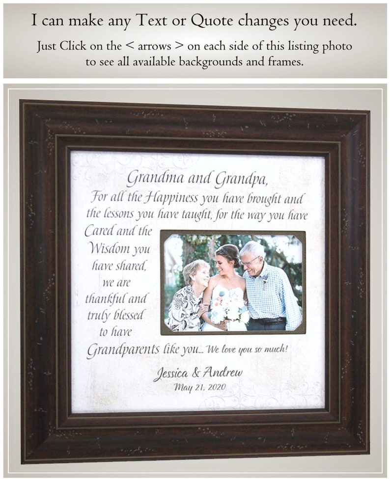 Wedding Gift for Grandparents Thank You Gift Personalized