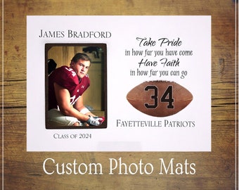 Personalized Gifts for Graduating Seniors, Senior Night Football Photo Frame, Sports Team Gift, Graduation Gift Ideas, 9x12 Photo Mat