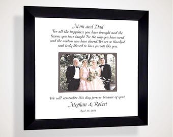 Custom Made Wedding Gift Parents Grandparents: Personalized ANY Names Date Photo Frame, 12x12