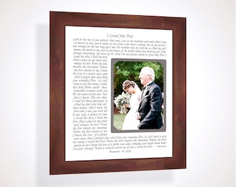 Personalized ANY Wedding Song Lyrics: Custom Made Father Daughter Photo Frame,  8x10