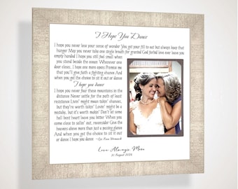 Wedding Song Lyrics Parents Bride Photo Frame: Custom Made ANY Text Father, 12x12
