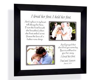 Custom Made Wedding Gift for Dad: Personalized Father of the Bride Photo Frame, 12x12 Mat