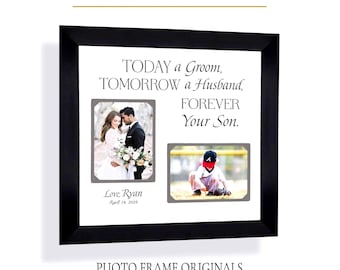 Wedding Parents of Groom Photo Frame: Custom Made Mother Groom, 12x12 Mat