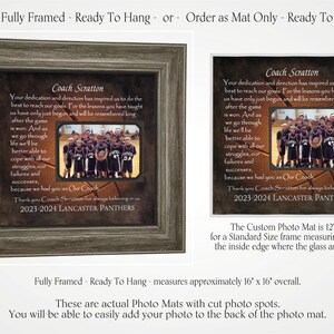 Boys Girls BASKETBALL Coach Gift, Coach Appreciation, Custom Coach Frame, Coach Thank You, End Of Season Gif, Personalized Photo Frame image 2