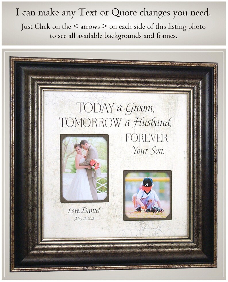 Parents Wedding Gift from son Personalized Picture Frame Etsy