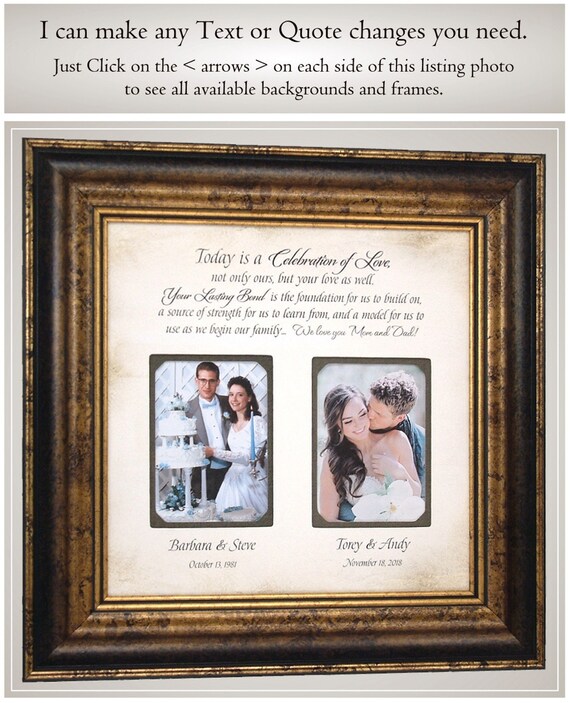 Parents Of The Groom Wedding Gift From Son Gifts For Parents Etsy