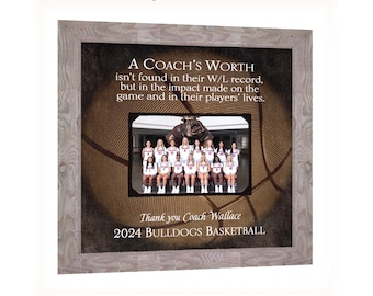 Personalized Basketball Coach Gift: Custom ANY SportTeam Photo Frame Mat