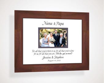 Personalized Wedding Photo Frame ~ Wedding Memory Keepsake - Rustic Gift for Bride and Groom or Grandparents ~ Custom Wedding Table Decor