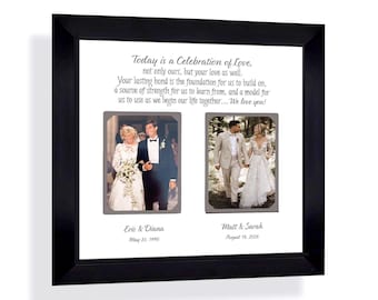 Personalized Wedding Gift for Parents Keepsake: Custom Made ANY Quote Photo Frame, 12x12 Mat