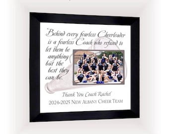 Personalized Cheer Coach Team Photo Frame Keepsake: Custom Made ANY Sport Text, 12x12