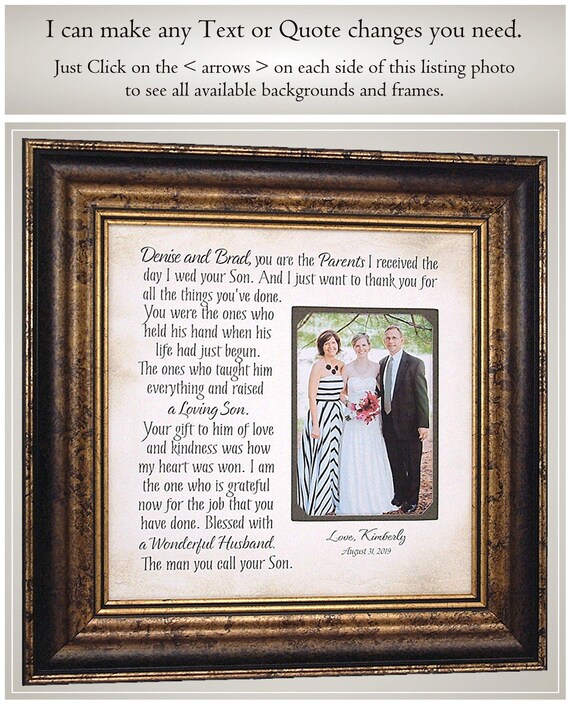 Wedding Gift For In Laws Mother Of The Groom Gifts Parents Etsy