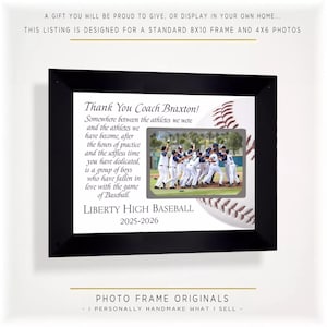 Personalized Baseball Coach Team Keepsake, Custom Made ANY Team Sport Quote, 8x10 Mat
