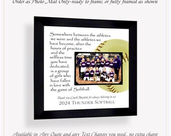 Personalized Senior Night SOFTBALL Picture Frame: Custom Made ANY Sport Team Gift, 12x12 Mat