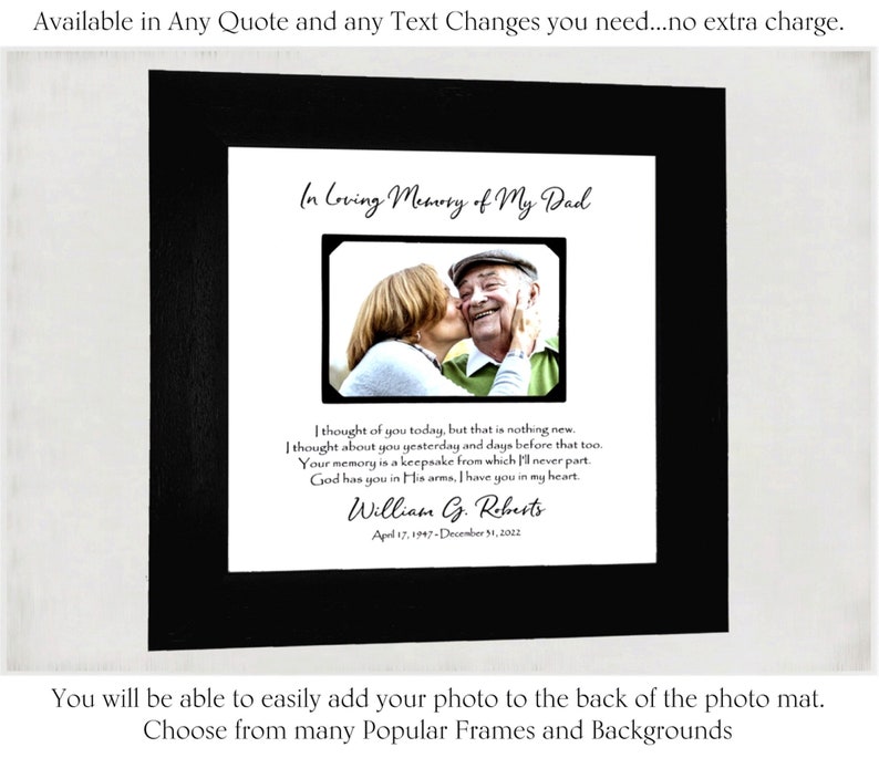 Loss of Father Gift, Memorial Frame, Sympathy Gift, Father Remembrance Frame, Father Memorial Gift, Dad Bereavement Condolence Keepsake, image 1