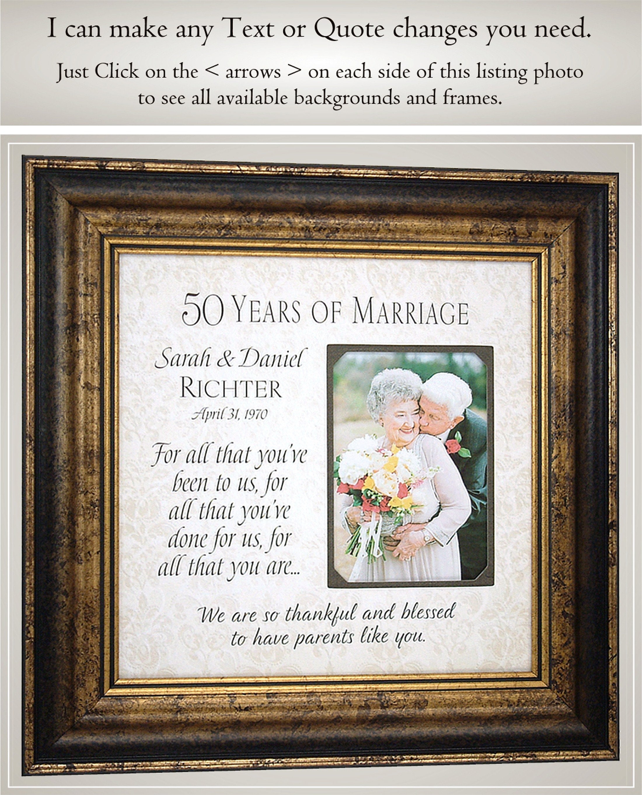 50th Anniversary Gifts for Parents 50th Anniversary Gifts Etsy