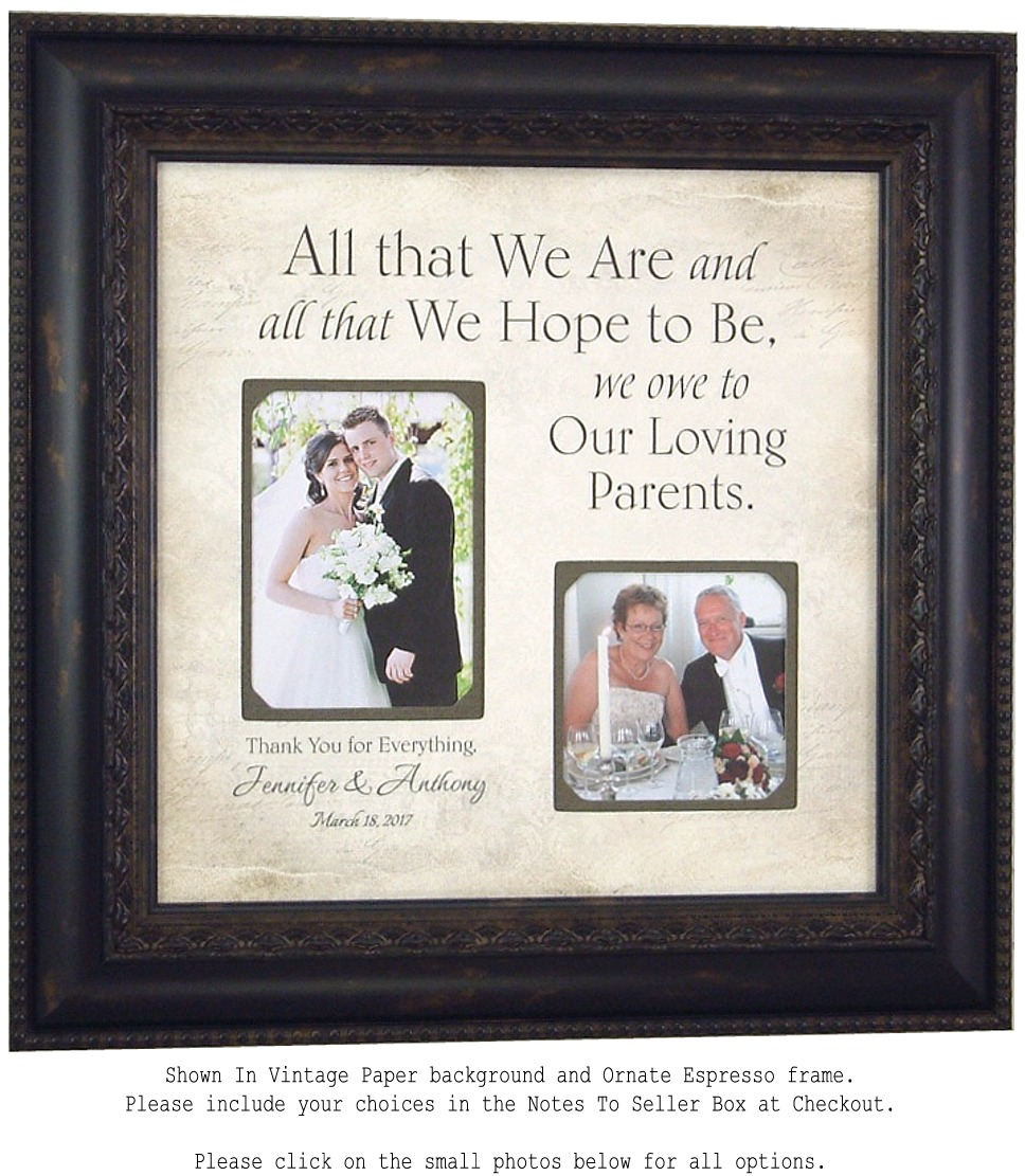 Personalized Picture Frame Wedding Gift For Parents Father Etsy