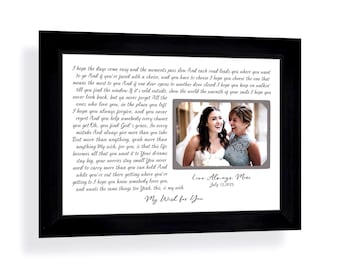 First Dance Lyrics Frame Mother Son Picture Frame: Custom Made Personalized Parents,  9x12
