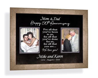 Personalized 50th Wedding Anniversary Picture Frame: Custom Made ANY Year Then Now, 11x14