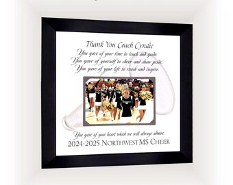 Cheer Coach Appreciation Gift: Personalized ANY Sports Team Photo Frame Mat
