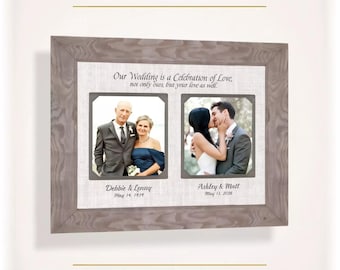 Personalized Wedding Photo Frame, Parents of Bride  Groom ANY Quote, 8x10 Mat
