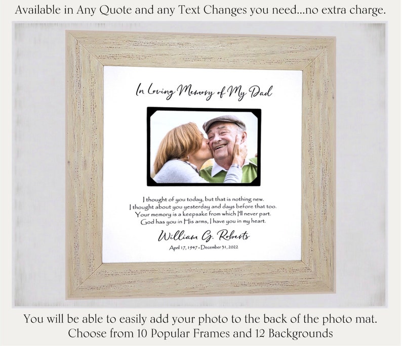 Loss of Father Gift Memorial Frame Sympathy Gift Father - Etsy