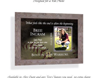 Softball Photo Frame Personalized Graduation Gift, Custom Made ANY Sport Team, 9x12 Mat