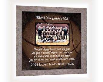 Custom Made Basketball Coach Team Photo Frame: Personalized ANY Sport Coaches Message, 12x12 Mat