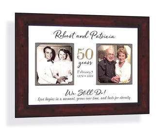 Custom 50th Anniversary Photo Frame Golden Wedding Gift Personalized Fifty Years Picture, 9x12