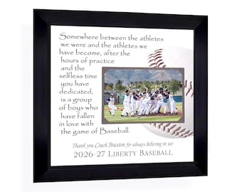 Custom Made Baseball Coach Photo Frame: Personalized ANY Sport Team Quote, 12x12