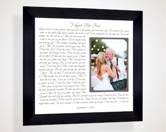 Custom Made Wedding ANY Song Lyrics Frame: Personalized Father Daughter First Dance, 12x12